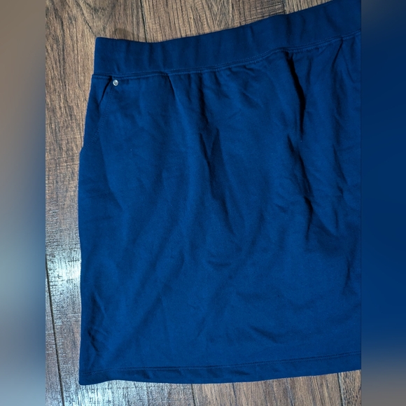 Quacker Factory Navy Blue Summer Fun Skort Medium Wash XLP Stone Embellish NWT - Picture 3 of 10
